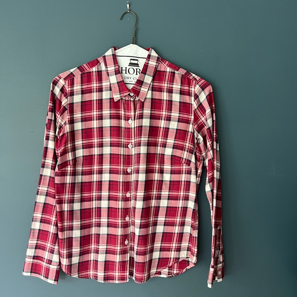 Garnet Hill Red Plaid Women’s Shirt